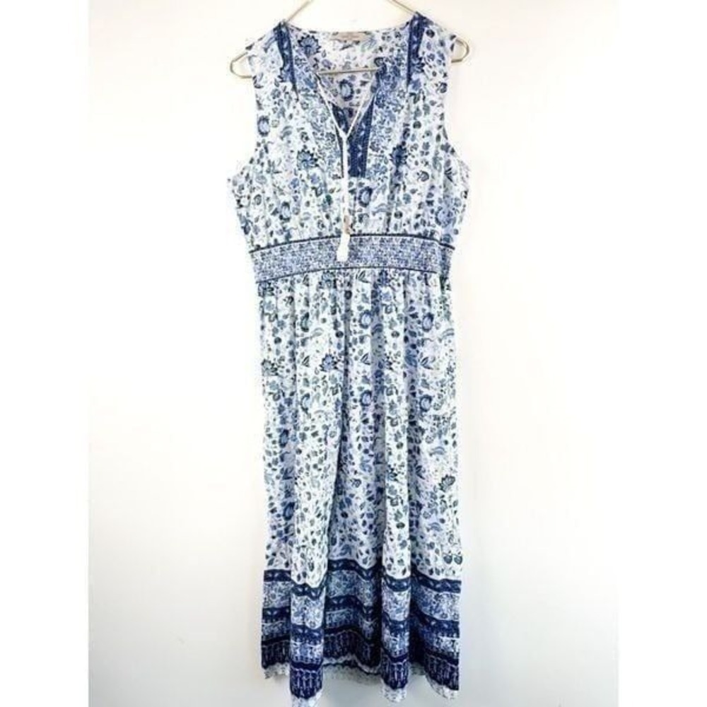 Casa Cabana Cover up Dress Sleeveless Coastal Grandma Beach Resort Wear